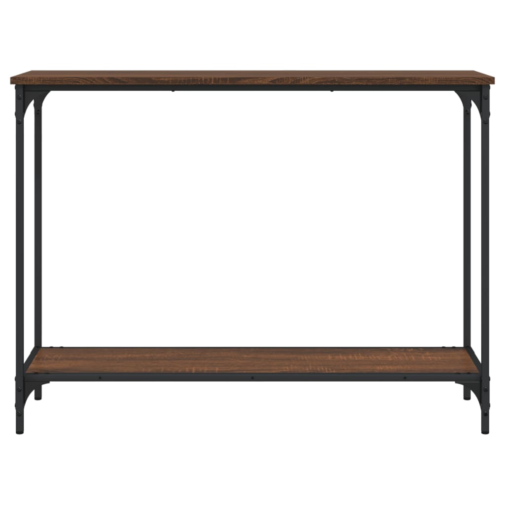 vidaXL Console Table Accent Sofa Side Table with Shelf Black Engineered Wood-9