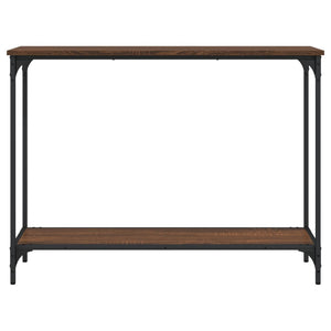 vidaXL Console Table Accent Sofa Side Table with Shelf Black Engineered Wood-9