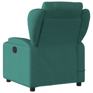 vidaXL Massage Recliner Chair Dark Green Fabric-2