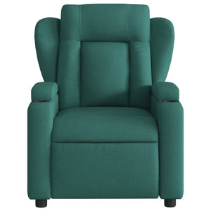 vidaXL Massage Recliner Chair Dark Green Fabric-5