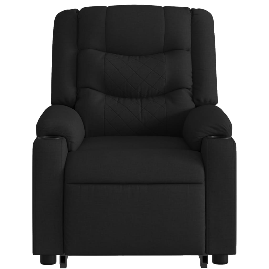 vidaXL Stand up Massage Recliner Chair Black Fabric-5