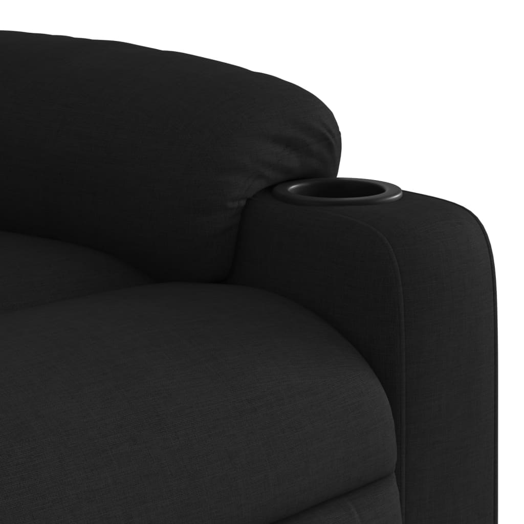 vidaXL Stand up Massage Recliner Chair Black Fabric-7