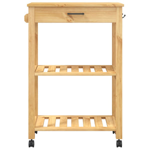 vidaXL Kitchen Trolley MONZA 23.6"x15.7"x35.4" Solid Wood Pine-4