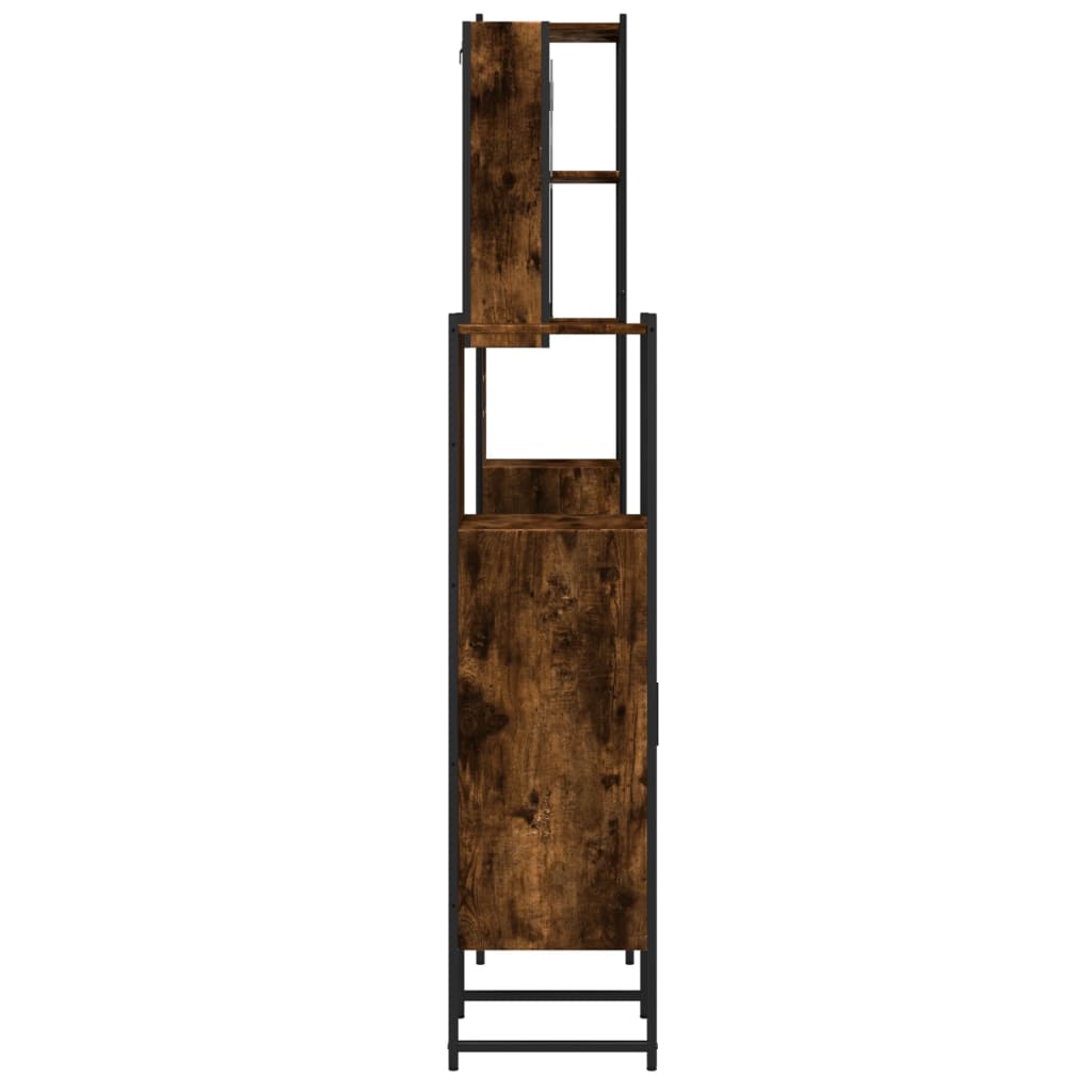 vidaXL 4 Piece Bathroom Cabinet Set Smoked Oak Engineered Wood-6