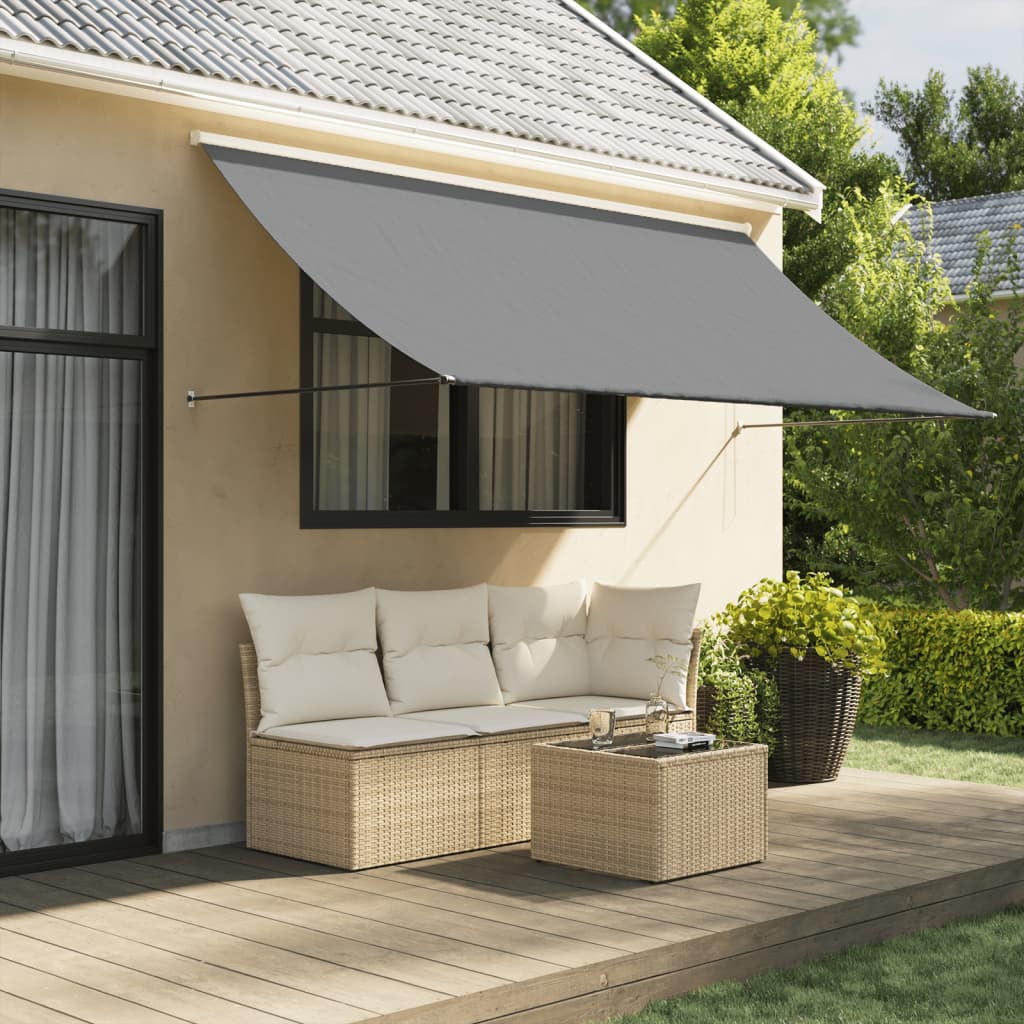 vidaXL Retractable Awning Anthracite 118.1"x59.1" Fabric and Steel-0