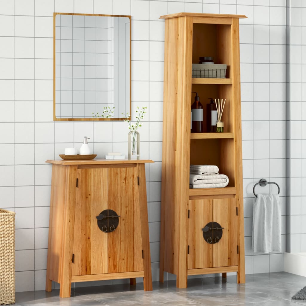 vidaXL 2 Piece Bathroom Furniture Set Solid Wood Pine-0