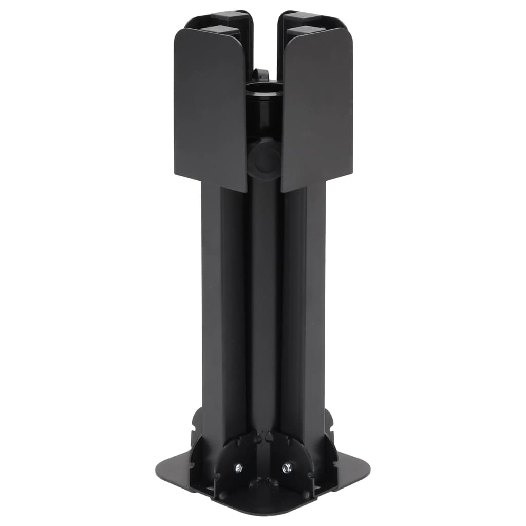 vidaXL Parasol Base Foldable for Ø1.5"/1.9" Pole Glossy Black Steel-0