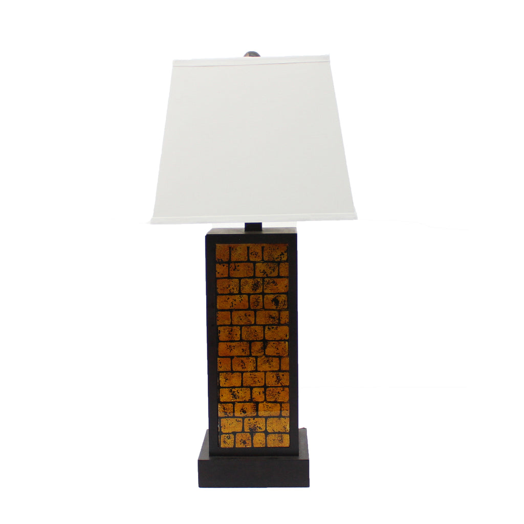 13 X 15 X 30.75 Black Metal With Yellow Brick Pattern - Table Lamp - 99fab 