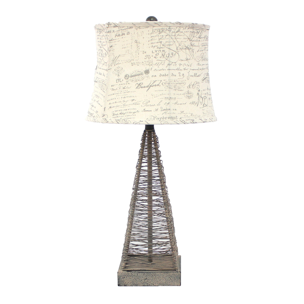 15 X 13 X 28.5 Tan Industrial Metal With Gentle Linen Shade - Table Lamp - 99fab 