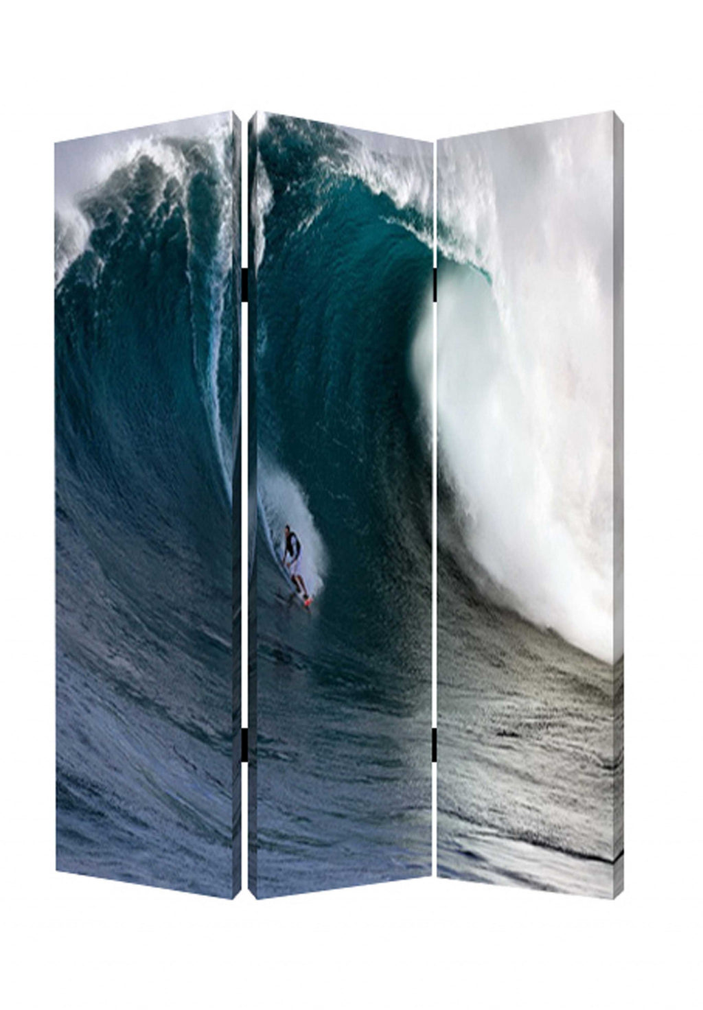 1 X 48 X 72 Multi Color Wood Canvas Wave  Screen - 99fab 
