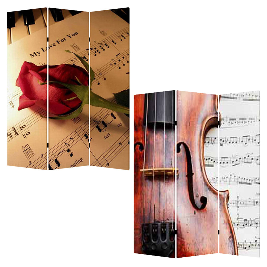 1 X 48 X 72 Multi Color Wood Canvas Music  Screen - 99fab 