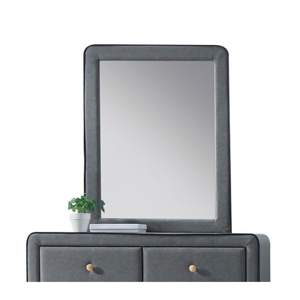 Light Gray Upholstered Vanity Mirror - 99fab 