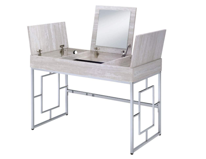 Modern Chic Whitewash Vanity Desk - 99fab 