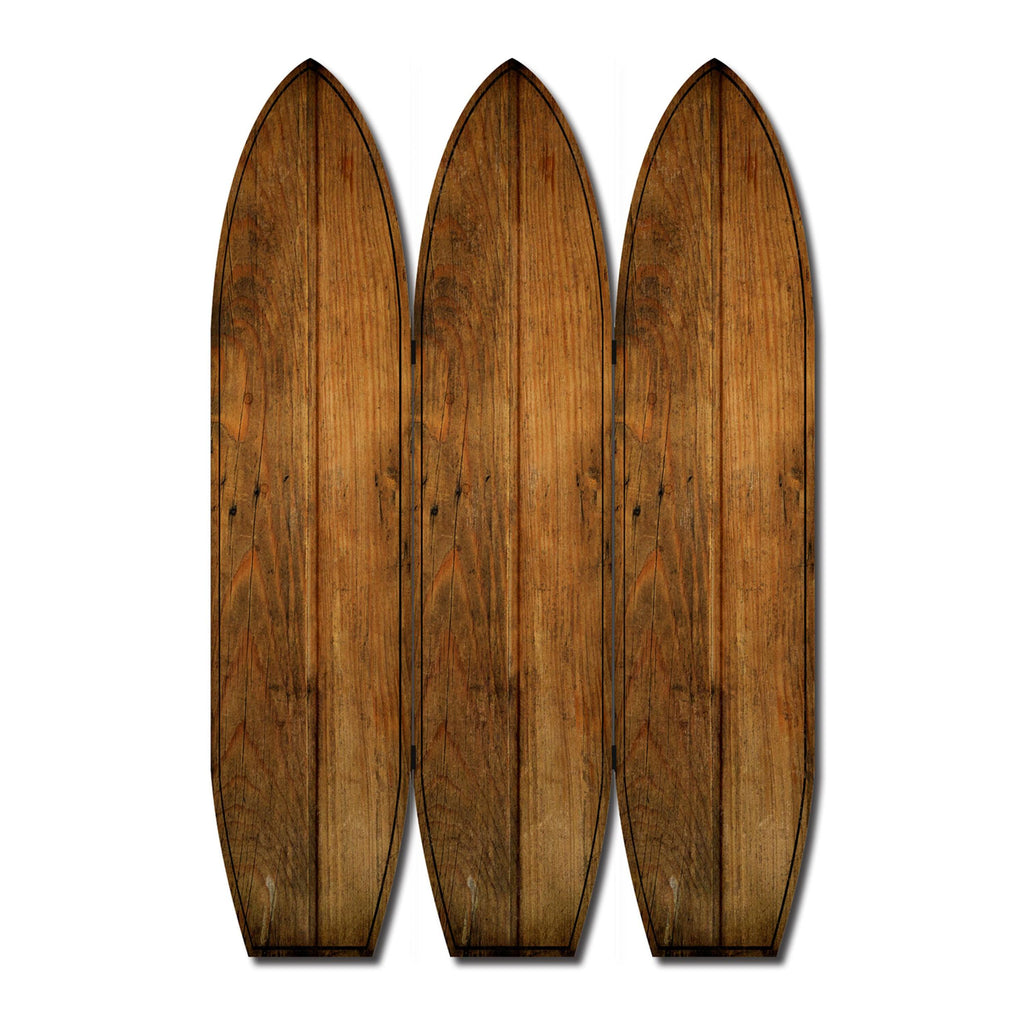 47 X 1 X 71 Brown Wood Coastal Surfboard  Screen - 99fab 