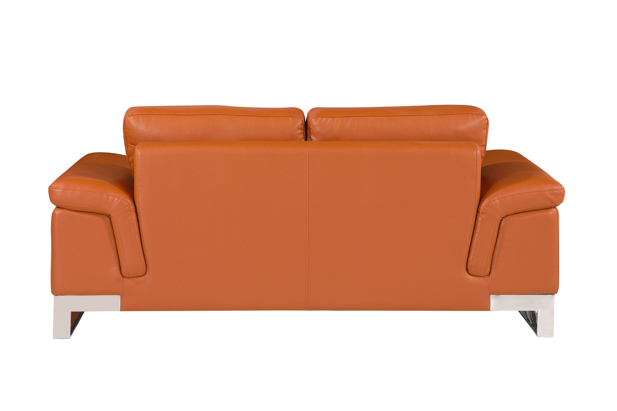73'" X 39'"  X 32'" Modern Camel Leather Sofa And Loveseat