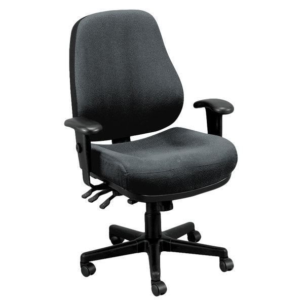 Black Fabric Tufted Seat Swivel Adjustable Task Chair Fabric Back Plastic Frame - 99fab 