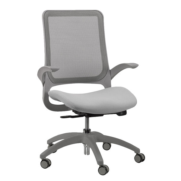Green Fabric Seat Swivel Adjustable Task Chair Mesh Back Plastic Frame - 99fab 