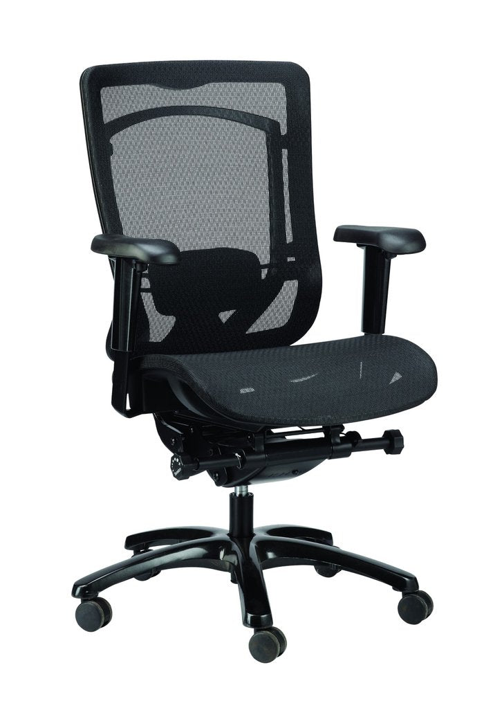Black Swivel Adjustable Task Chair Mesh Back Plastic Frame - 99fab 