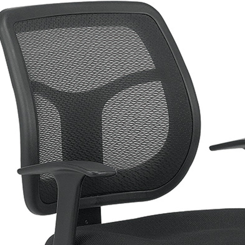 Black Fabric Seat Swivel Task Chair Mesh Back Plastic Frame - 99fab 