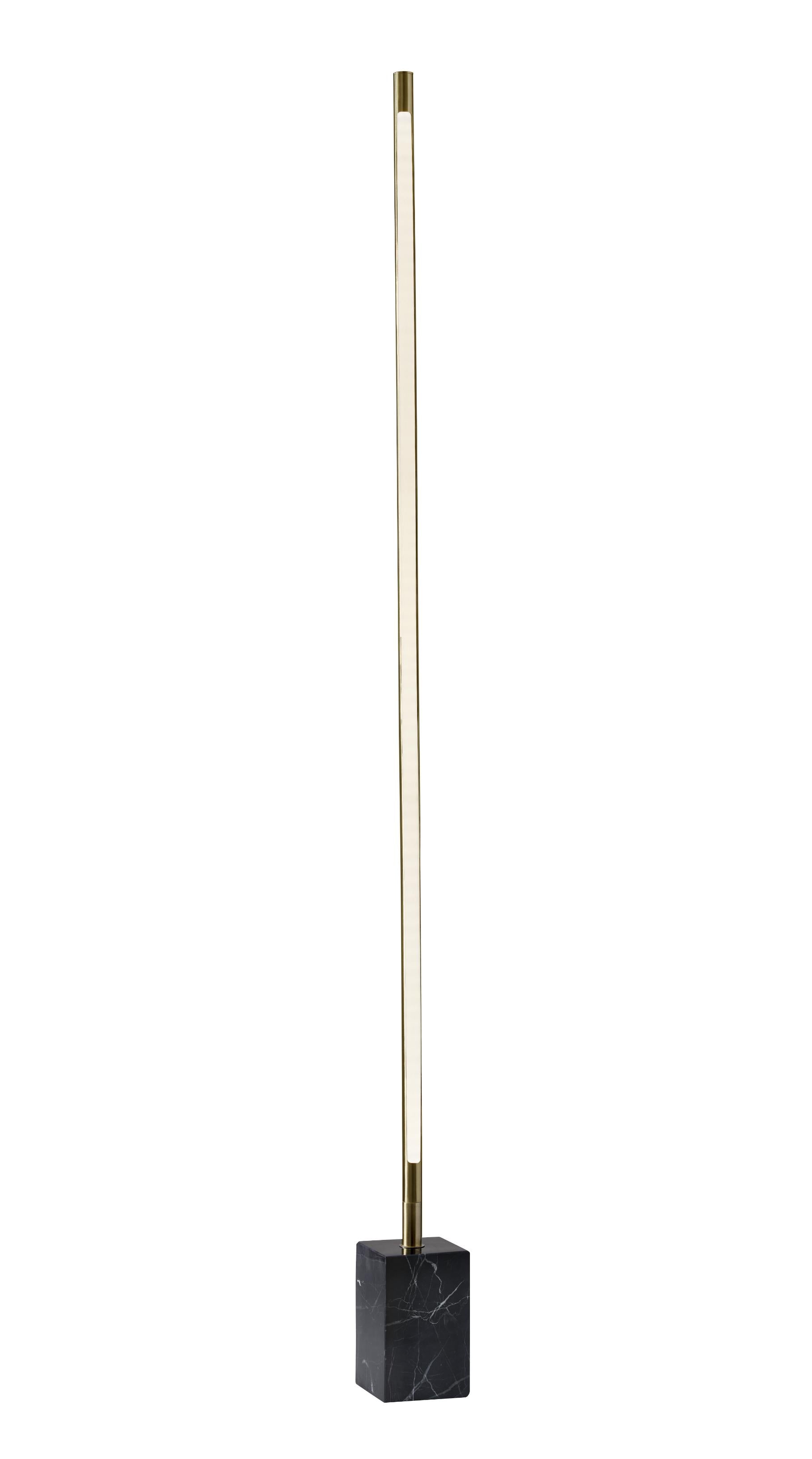 Minimalist Ambient Glow Led Floor Lamp With Dimmer In Brushed Steel And White Marble