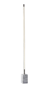 Minimalist Ambient Glow Led Floor Lamp With Dimmer In Brushed Steel And White Marble