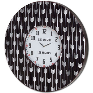 4" Circle Black And White Wood Analog Wall Clock