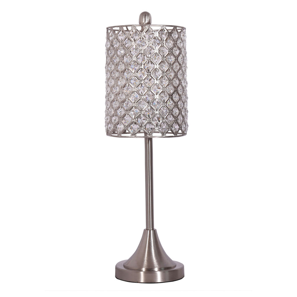 Set of 2 Metal Table Lamps with Crystal Bead Shade - 99fab 