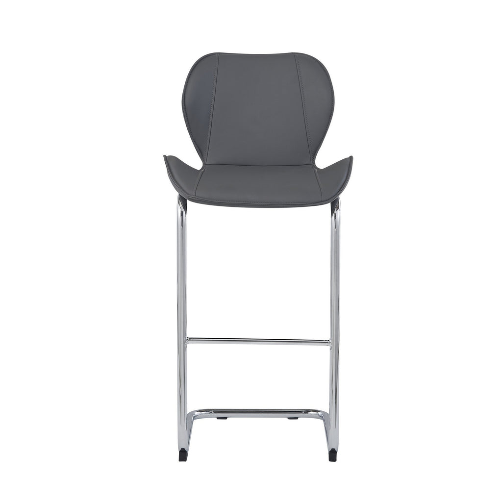 Set Of 4 Modern Grey Barstools With Chrome Legs - 99fab 
