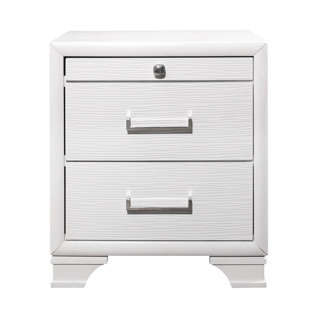 White Nightstand with 3 Drawers - 99fab 
