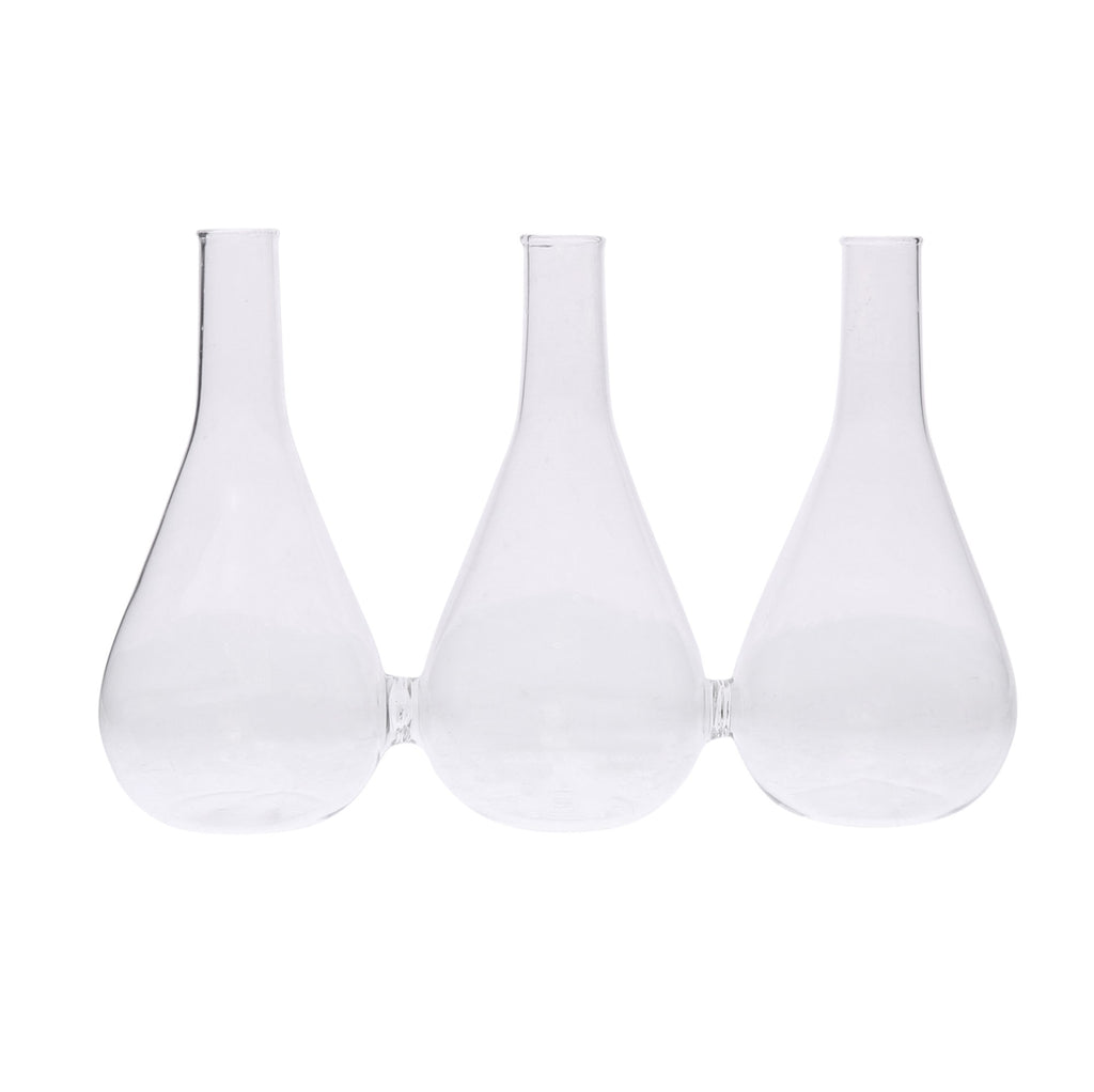 Trio Set Of Three Joined Glass Posy Vases - 99fab 
