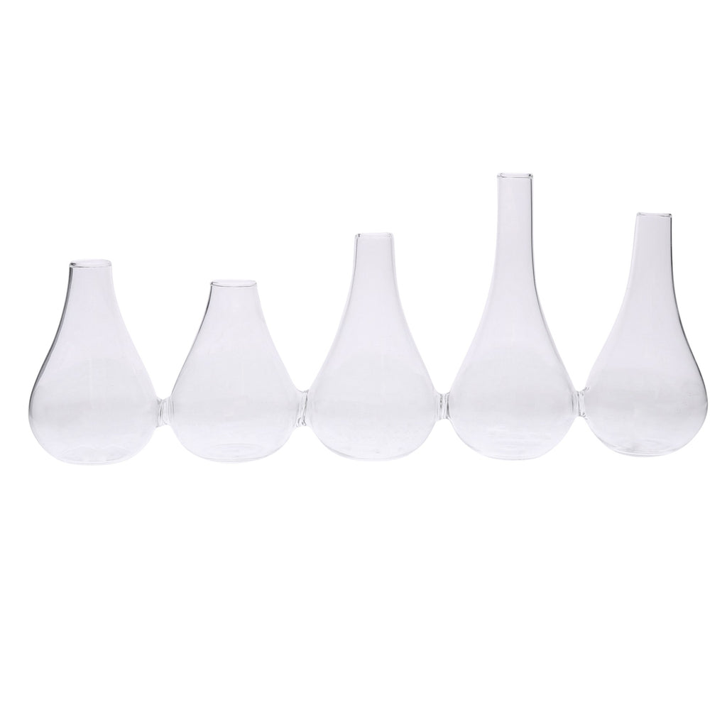 Quintuplet Set Of Five Joined Glass Vases - 99fab 