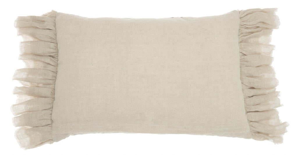 Wide Tasseled Marble Pink Lumbar Pillow - 99fab 