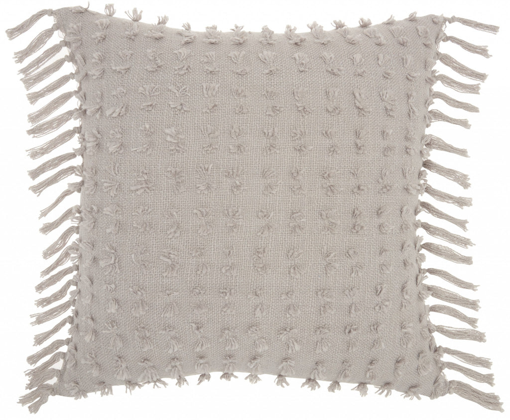Tassel Detailed Gray Throw Pillow - 99fab 