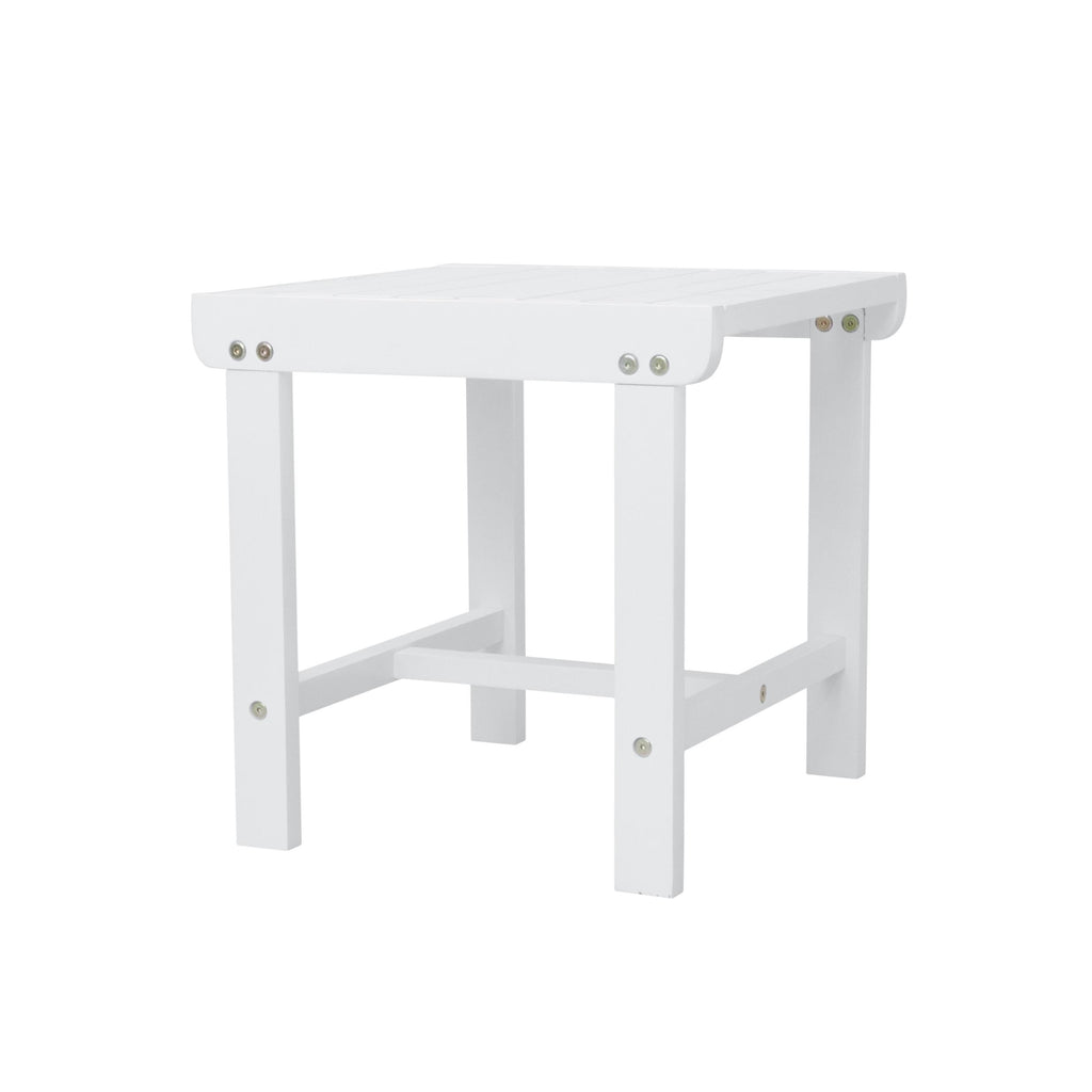 White Outdoor Wooden Side Table - 99fab 