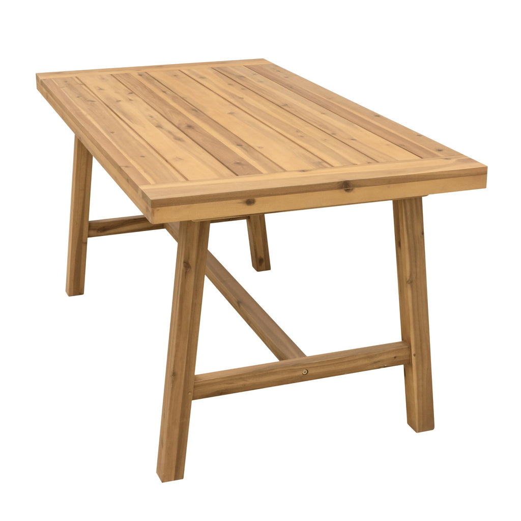 Natural Wood Dining Table With Leg Support - 99fab 