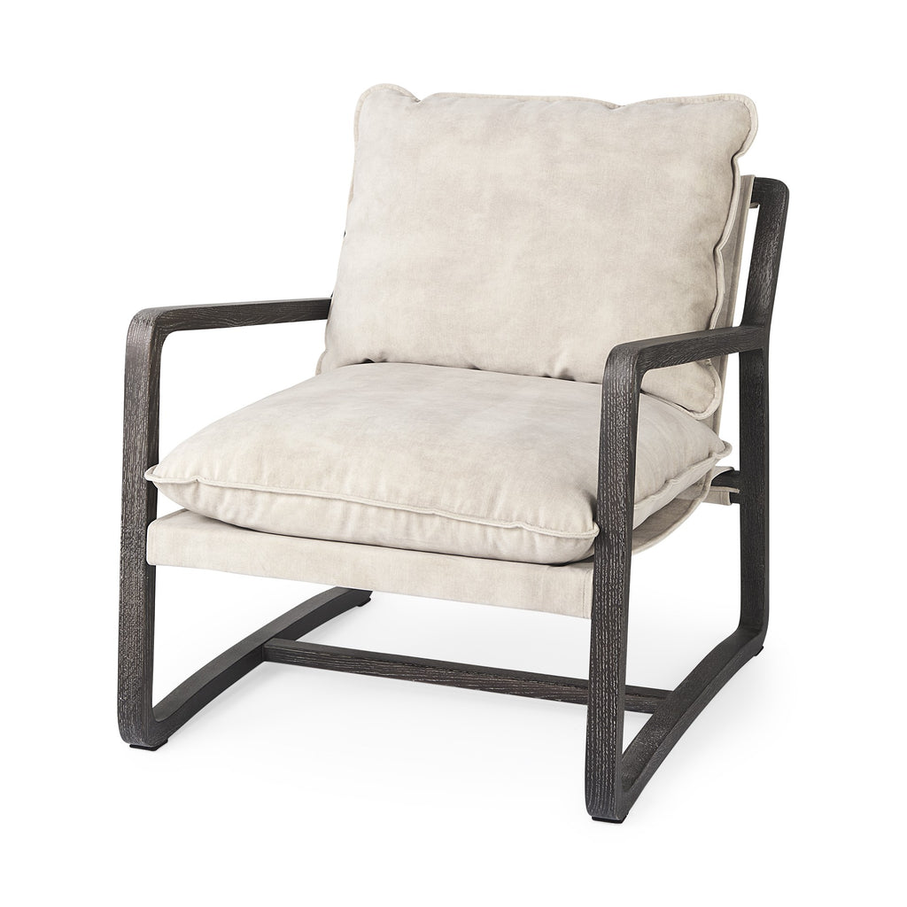 Modern Rustic Cozy Black And Cream Accent Chair - 99fab 