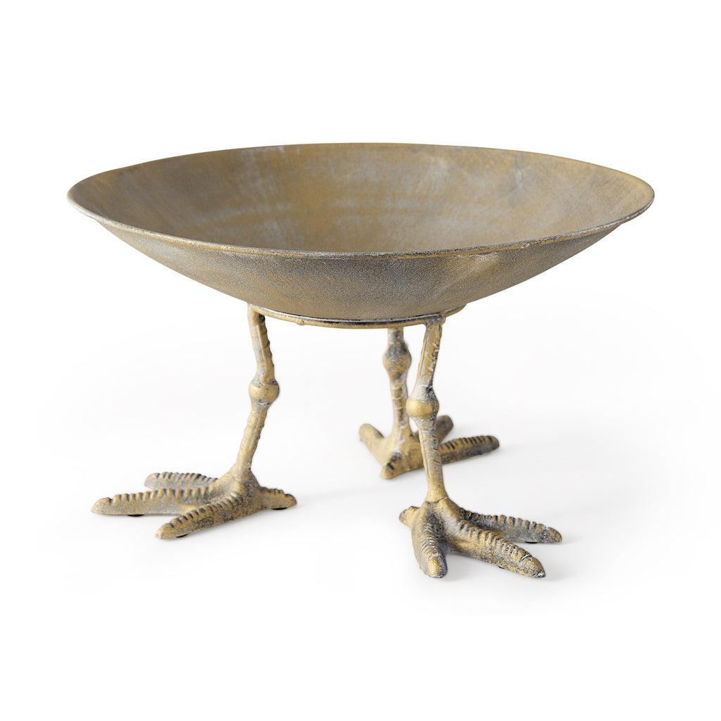 Antiqued Gold Webbed Feet Centerpiece Bowl - 99fab 