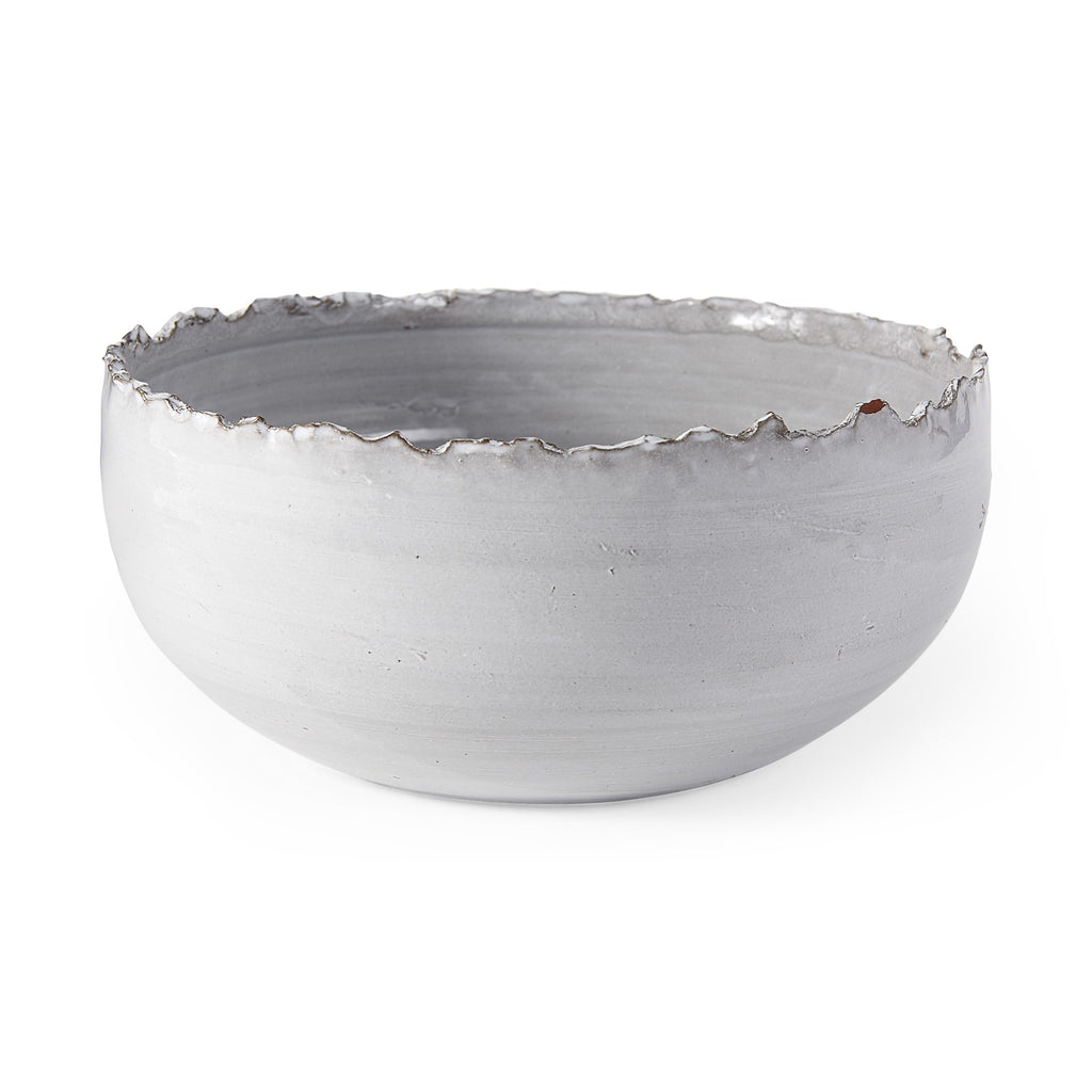 Artisan Gray White Ceramic Centerpiece Bowl - 99fab 