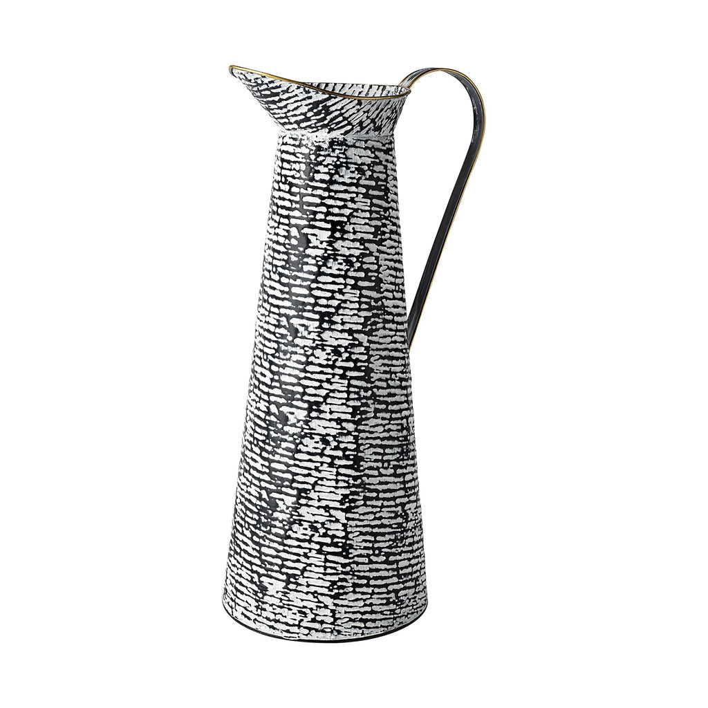 Black And White Textured Jug Vase - 99fab 