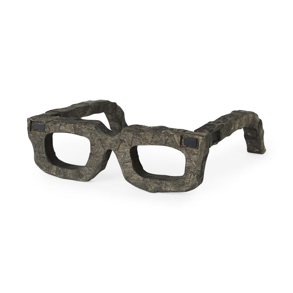 Eugene Rustic Brown Wooden Eyeglass Sculpture - 99fab 