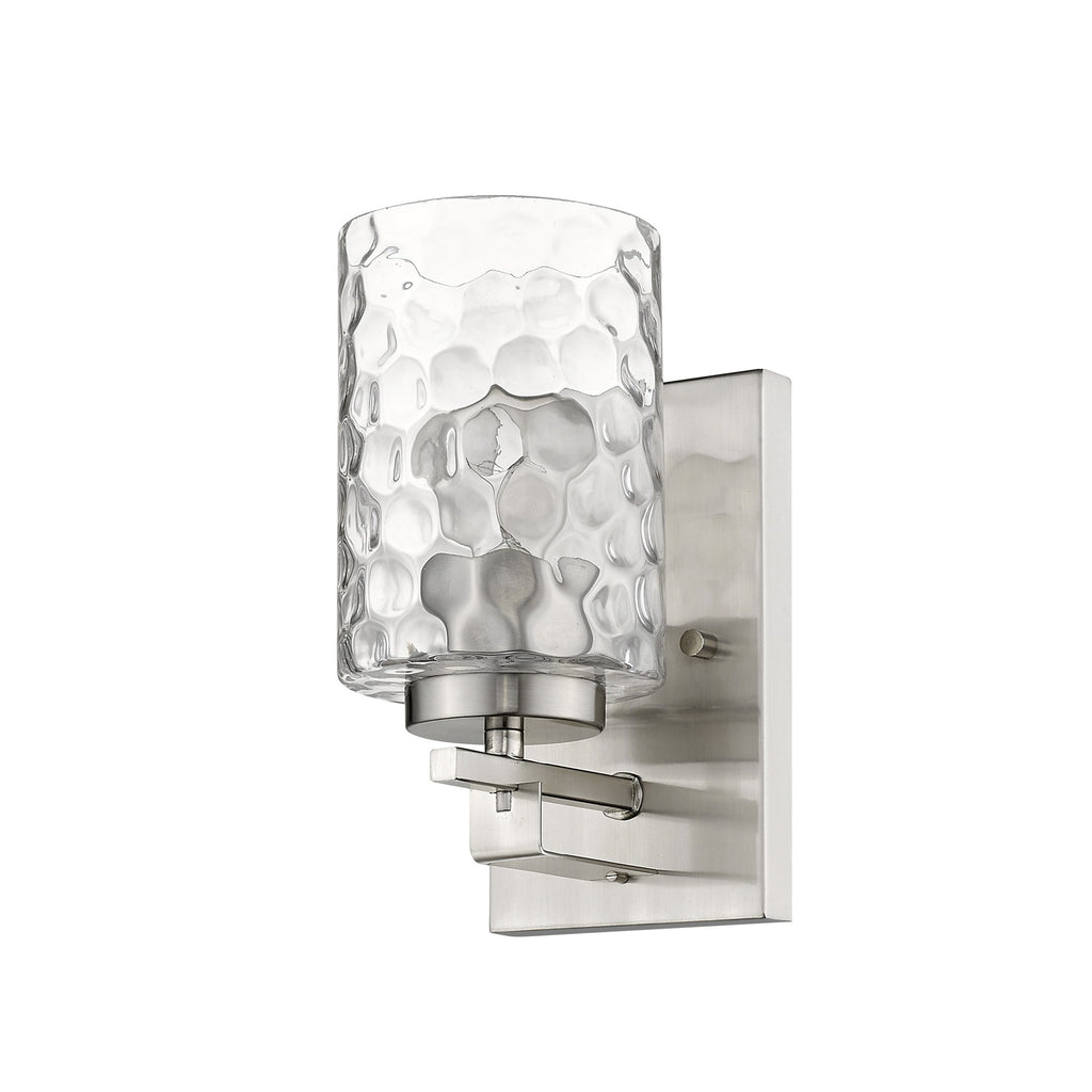Silver Metal and Pebbled Glass Wall Sconce - 99fab 