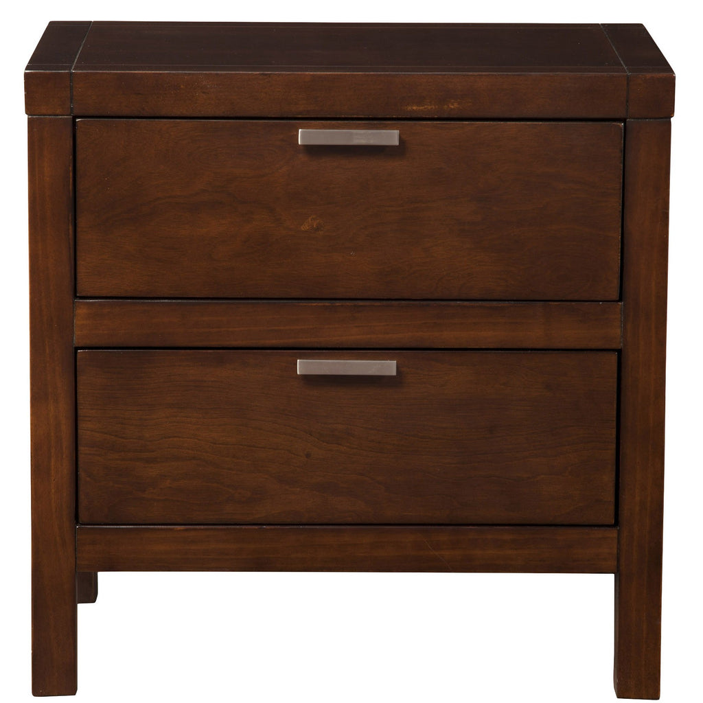 Cappuccino Contempo Wooden Two Drawer Nightstand - 99fab 