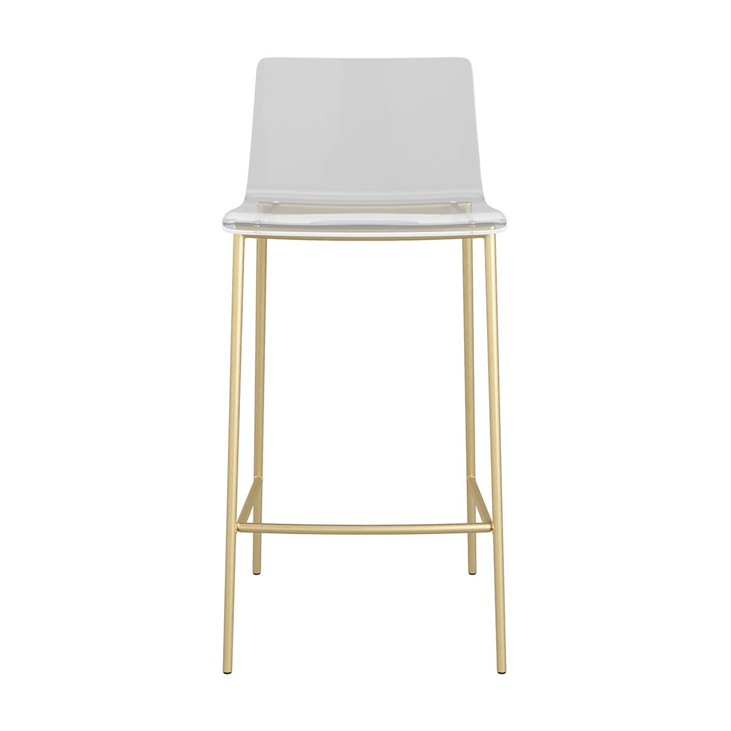 Set of Two Contemporary Acrylic and Gold Counter Stools - 99fab 