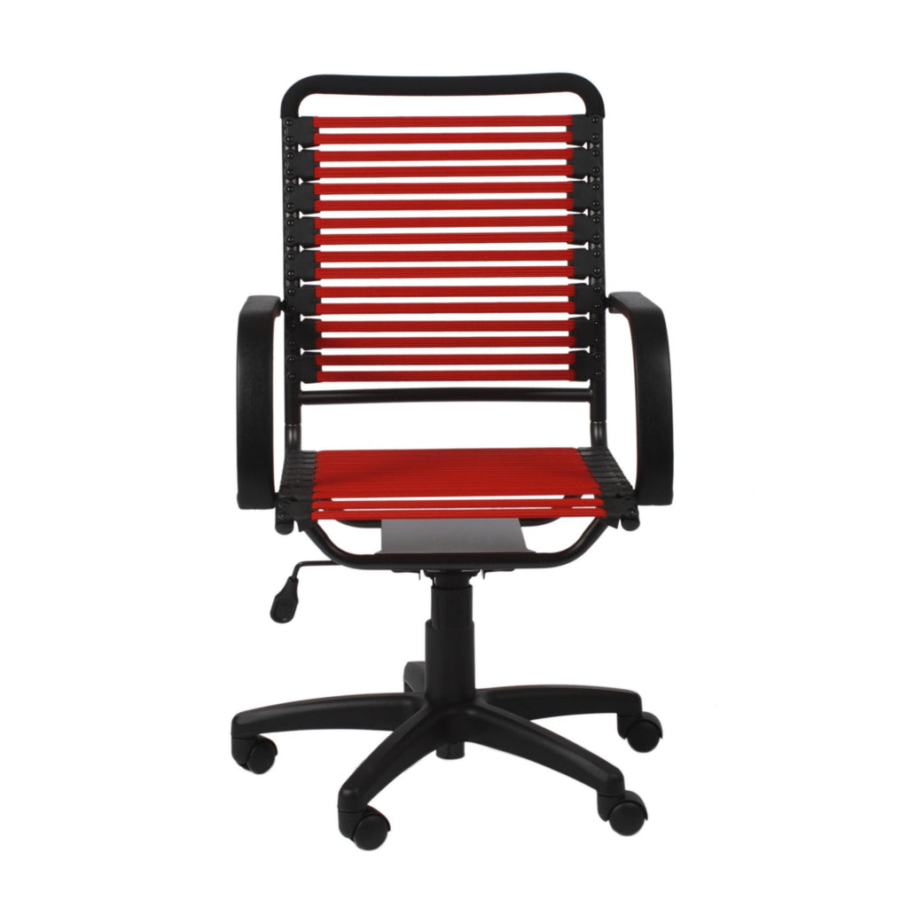Red Swivel Adjustable Task Chair Bungee Back Steel Frame - 99fab 