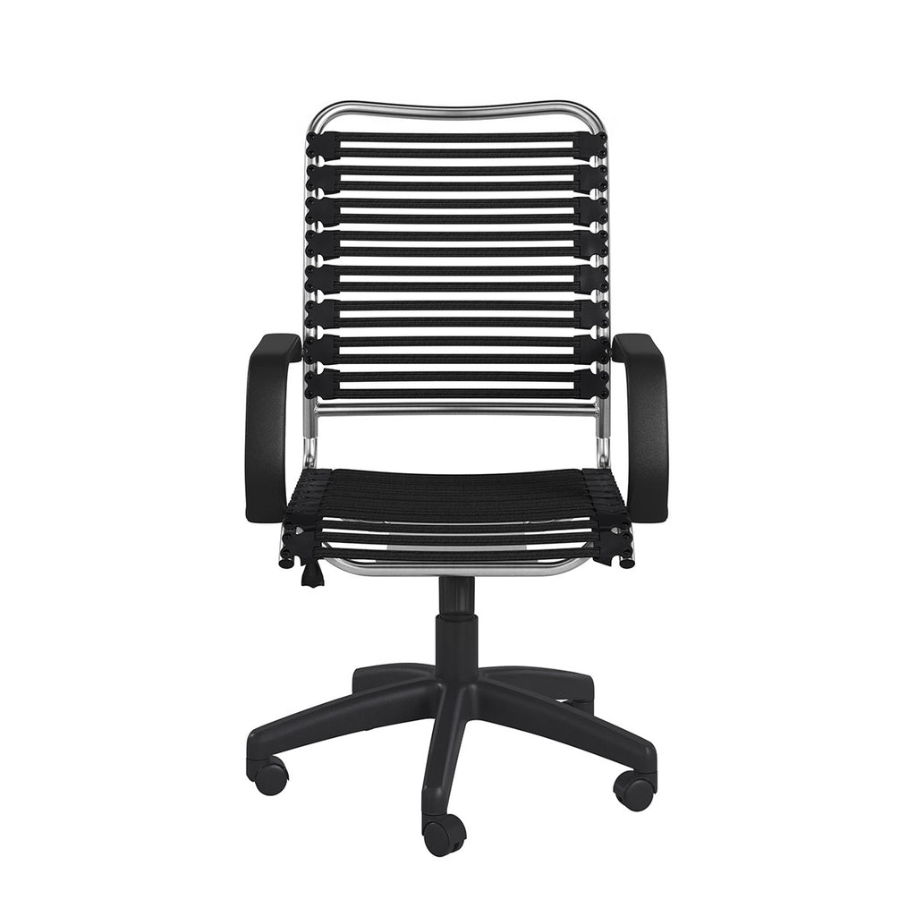 Black Swivel Adjustable Task Chair Bungee Back Steel Frame - 99fab 