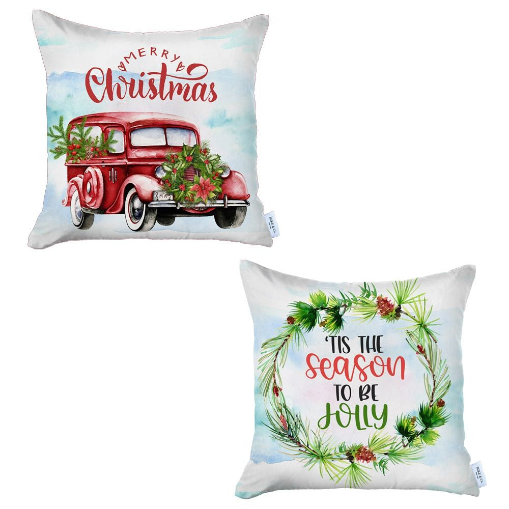 Set of 2 Merry Christmas Tis the Season Thow Pillows - 99fab 