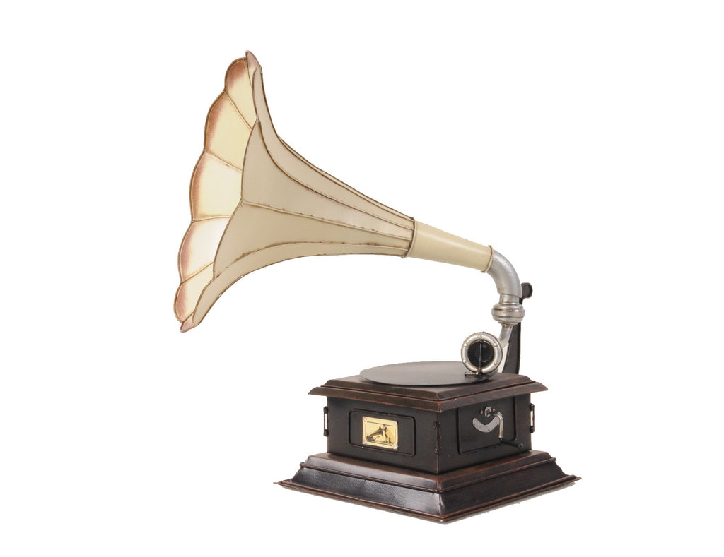 c1911 HMV Gramophone Built to Scale Model Sculpture - 99fab 
