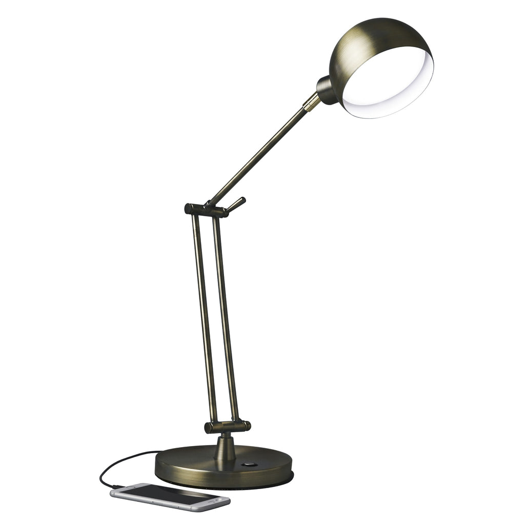 Shiny Satin Brass LED Adjustable Desk Lamp - 99fab 