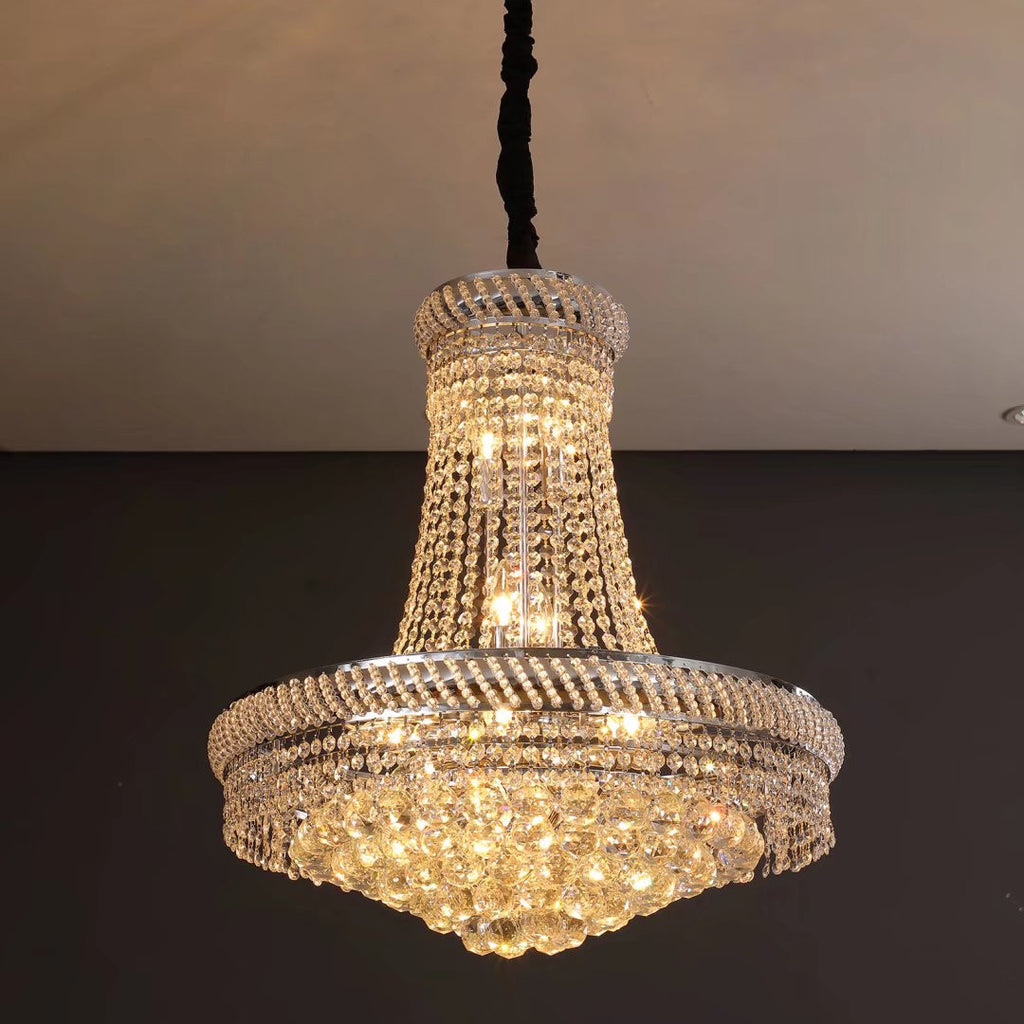 Contemporary White Faux Crystal Chandelier - 99fab 