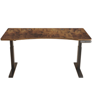 63" Adjustable Wood Brown And Black Unique Standing Desk